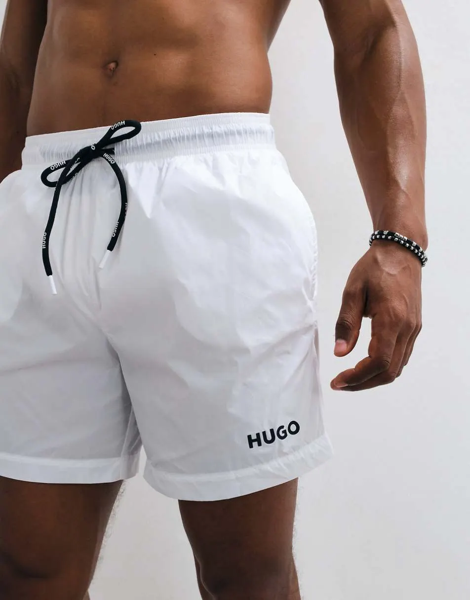 HUGO Red logo swim shorts in white