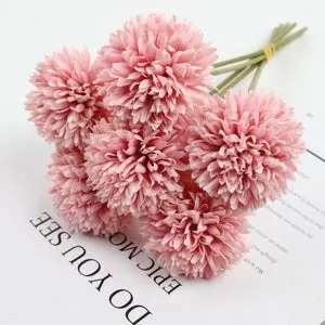 6 Flores Artificiales - Crisantemos, Hortensias de Plástico para Decoración del Hogar, Bodas, Cumpleaños y Fiestas