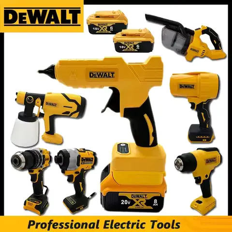 DeWalt Multifunctional Power Tools: Cordless Brushless Angle Grinder, Cutter, Electric Wrench, Polisher, Air Pump, Heat Gun