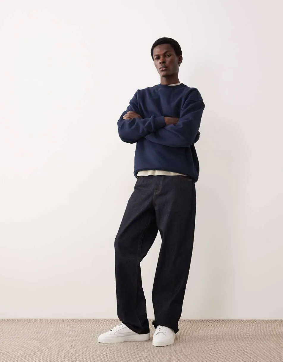 ASOS COLLECTIVE oversized super heavyweight co-ord in navy