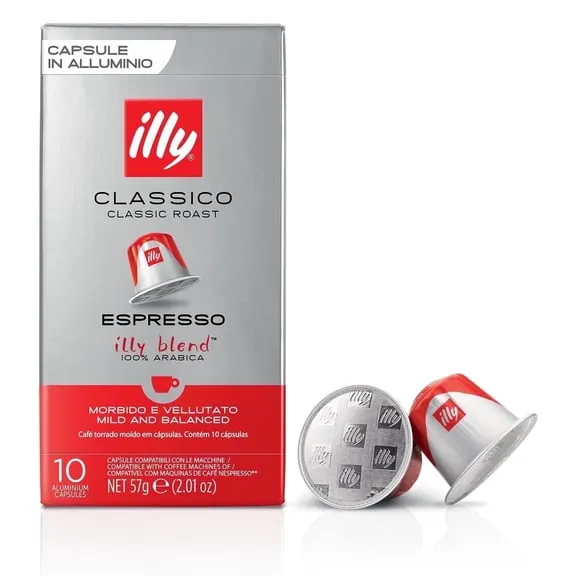 Illy Espresso Compatible Capsules, Classico Medium Roast, 100% Arabica, 10-Count $11.99