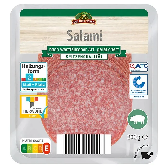 GUT DREI EICHEN Dauerwurst - Aufschnitt 200 g, Salami