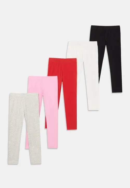 5 PACK - Leggings - black/red/light pink