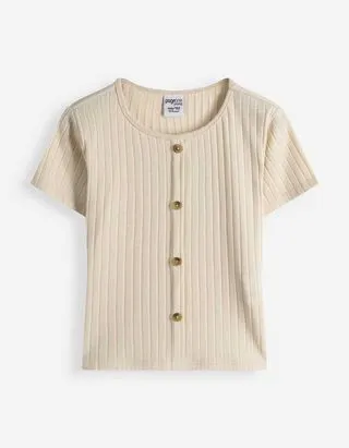 T-shirt - Abbottonatura - Beige