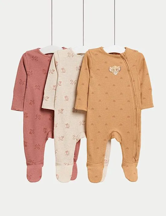 3 Pack Lion King™ Sleepsuits (7lbs - 3 Yrs)