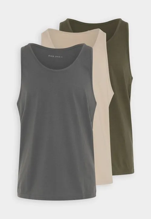3 PACK - Topper - olive/off-white/stone
