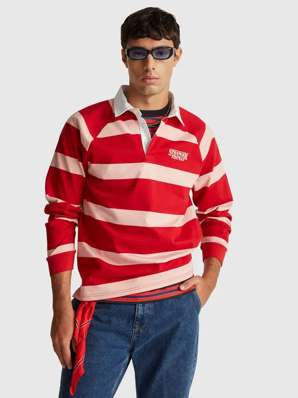 Stranger Things striped polo