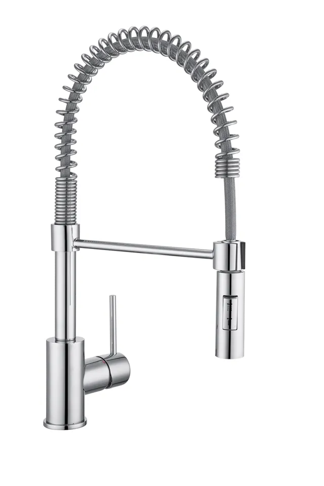 Rubinetto da cucina con doccetta a collo di cigno Tomas cromo lucido DELINIA