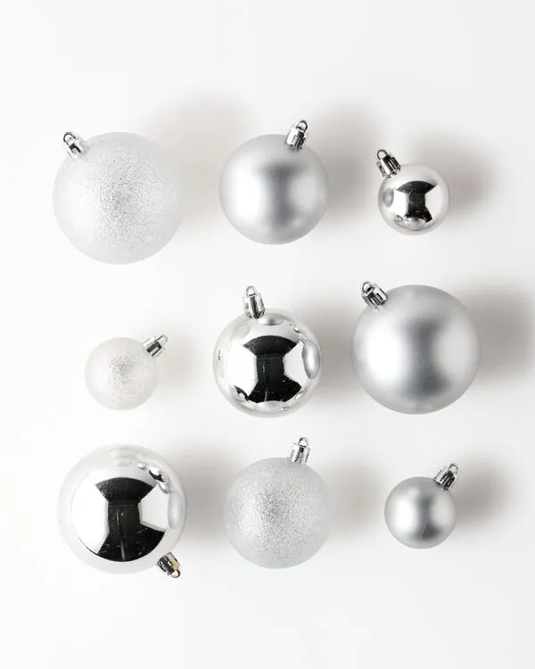 kerstballen set zilver - 44 stuks