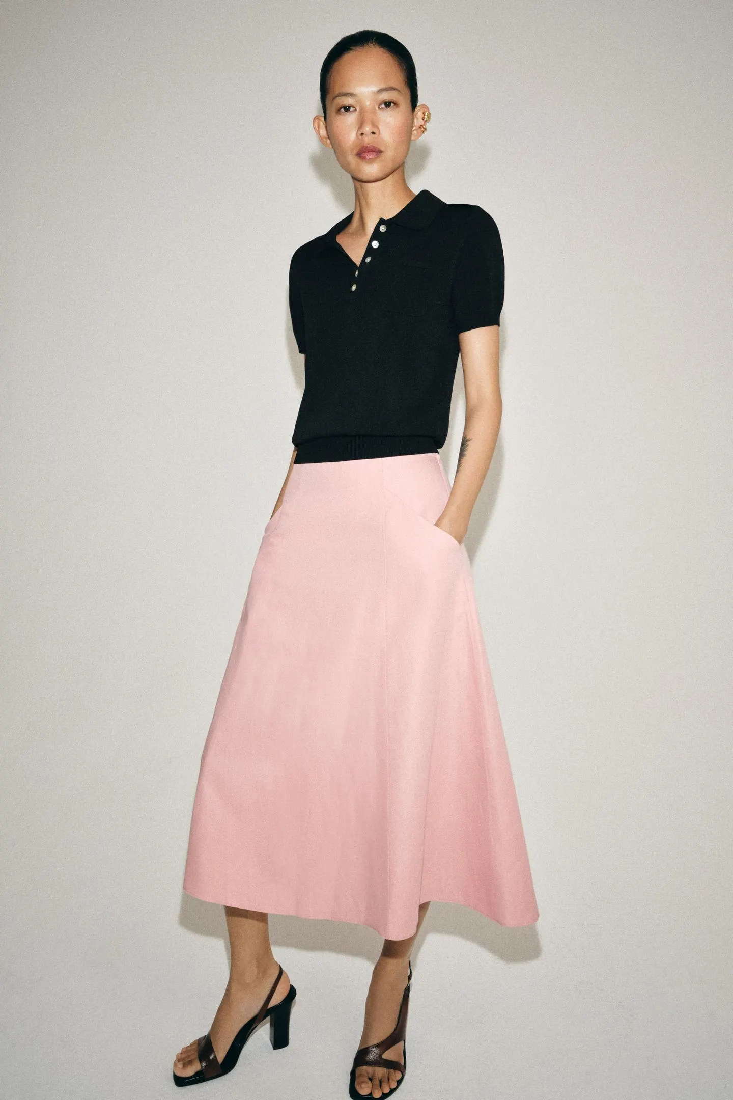 ZW COLLECTION FLOWING MIDI SKIRT