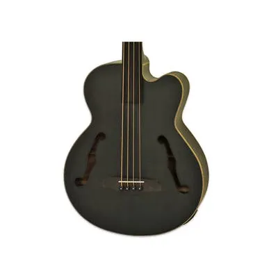 ARIA FEB-F2M FRETLESS 814MM MEDIUM SCALE ELECTRIC ACOUSTIC BASS - STAINED BLACK - WITH BAG