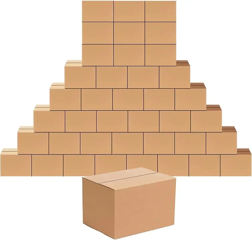 Edenseelake 40 Pack 8x6x6 inches Shipping Boxes Corrugated Cardboard Boxes for Packing, Moving, Mailing, Brown