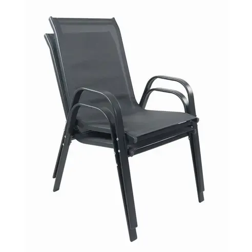 2er-Set Stapelstuhl SONLAS - anthrazit - Textilene - stapelbar