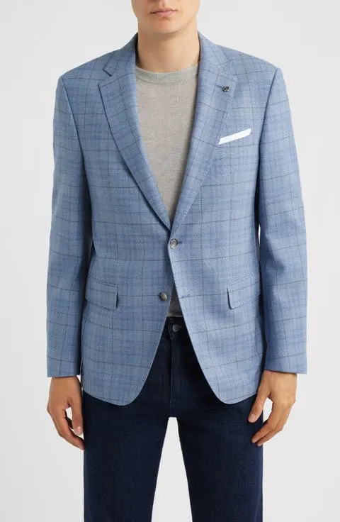 Hutson Slim Fit Plaid Wool Blend Sport Coat