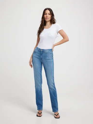 Guess 1981 Straight High Rise Jean In Coastal Drift