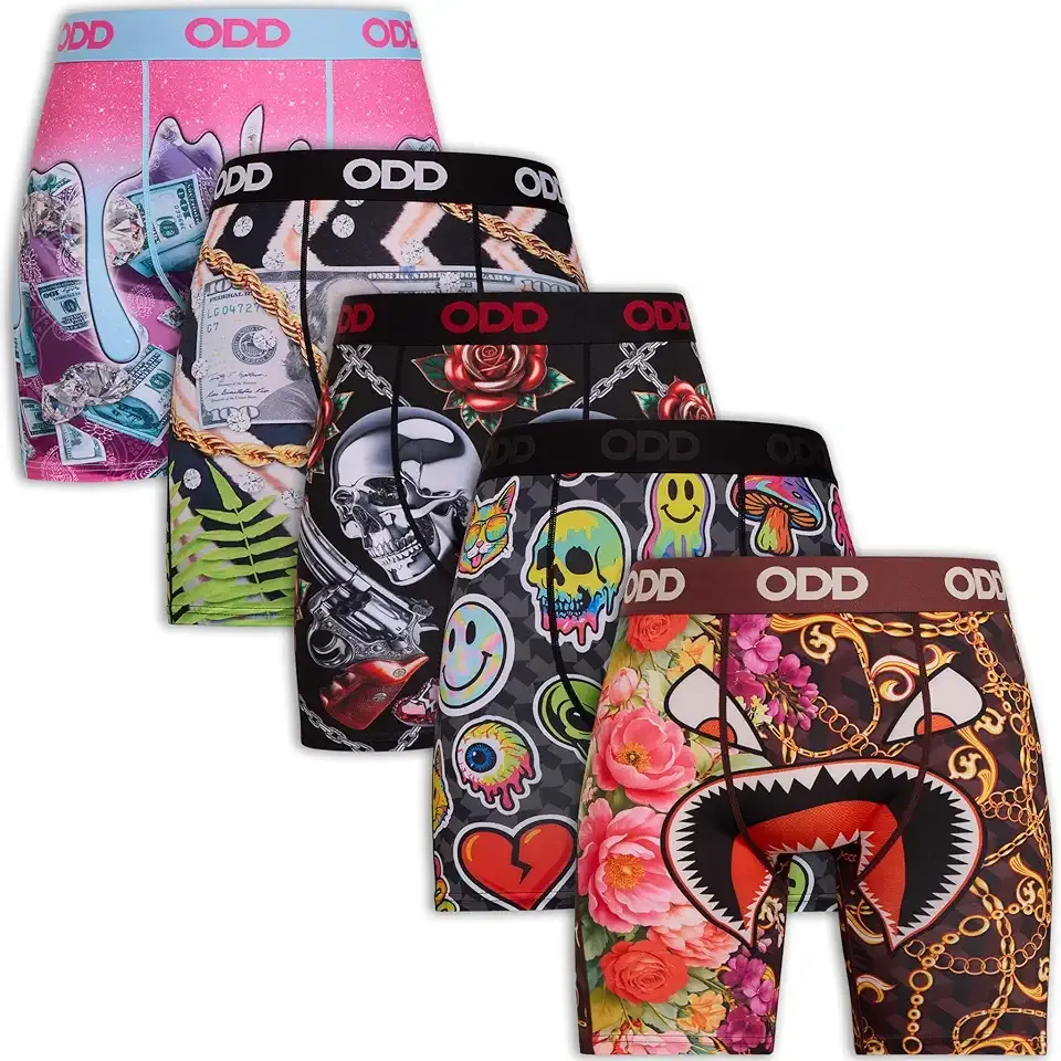 – Graphic Novelty Boxer Briefs – Camo Money Skull Streetwear Underwear – Mens Sizes S-3X-Large – Gift