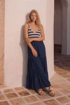 Vestido tirantes crochet