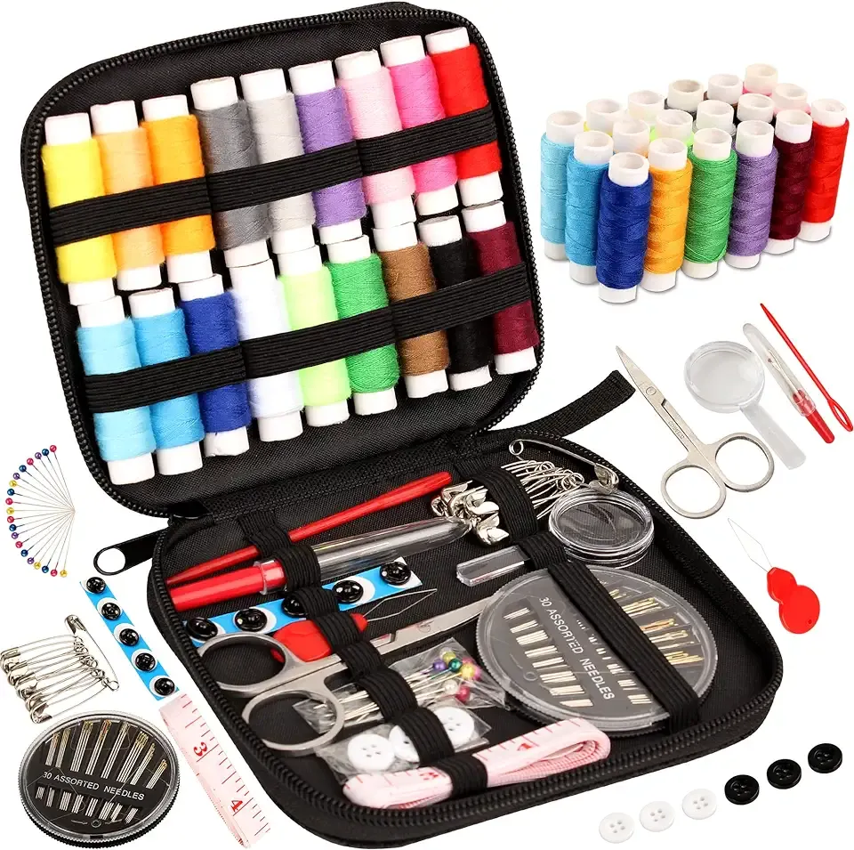 Sewing Kit Basic,Marcoon Needle and Thread Kit with Sewing Supplies and Accessories for Adults,Beginner,Home,Travel,Emergency Including Scissors,Measure Tape,Needle Threader and More