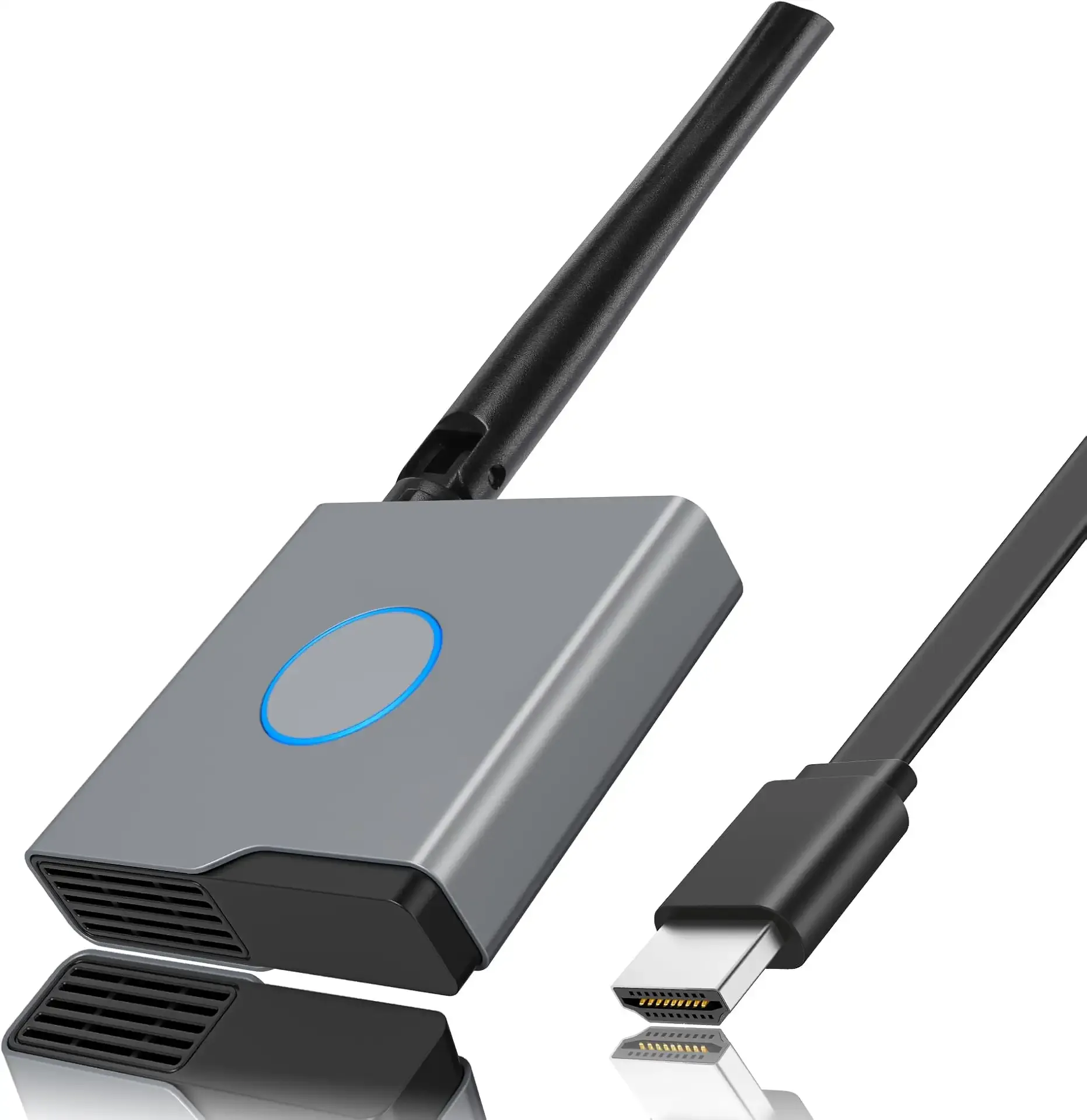 Wireless HDMI Display Dongle Adapter, Portable Transmitter, Streaming Media Video/Audio/File HDMI Wireless Extender for Smartphone,Laptop to HDTV/Monitor/Projector, Support Airplay DLNA Miracast