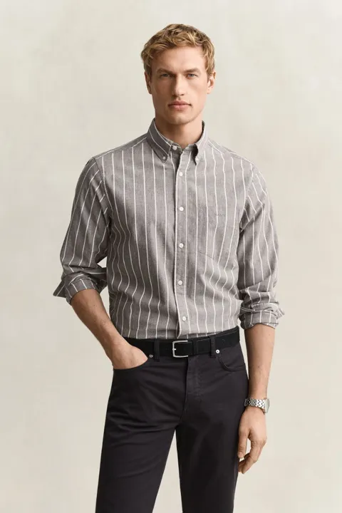 Striped Mélange Poplin Shirt