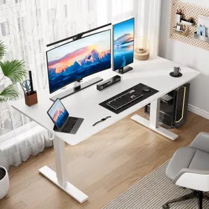 Escritorio Elevable Eléctrico 60x140 cm, Altura 70-117 cm, Función memoria, Rebote en caso de resistencia, Modo ahorro de energía HOMAVO