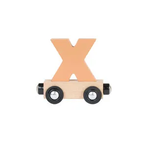Lettre "X " wagon en bois - marron