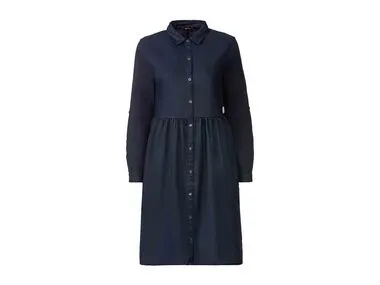 Vestido de cáñamo con cuello Kent para mujer