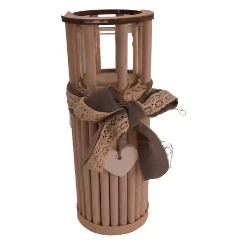 Windlicht - braun - 30 cm