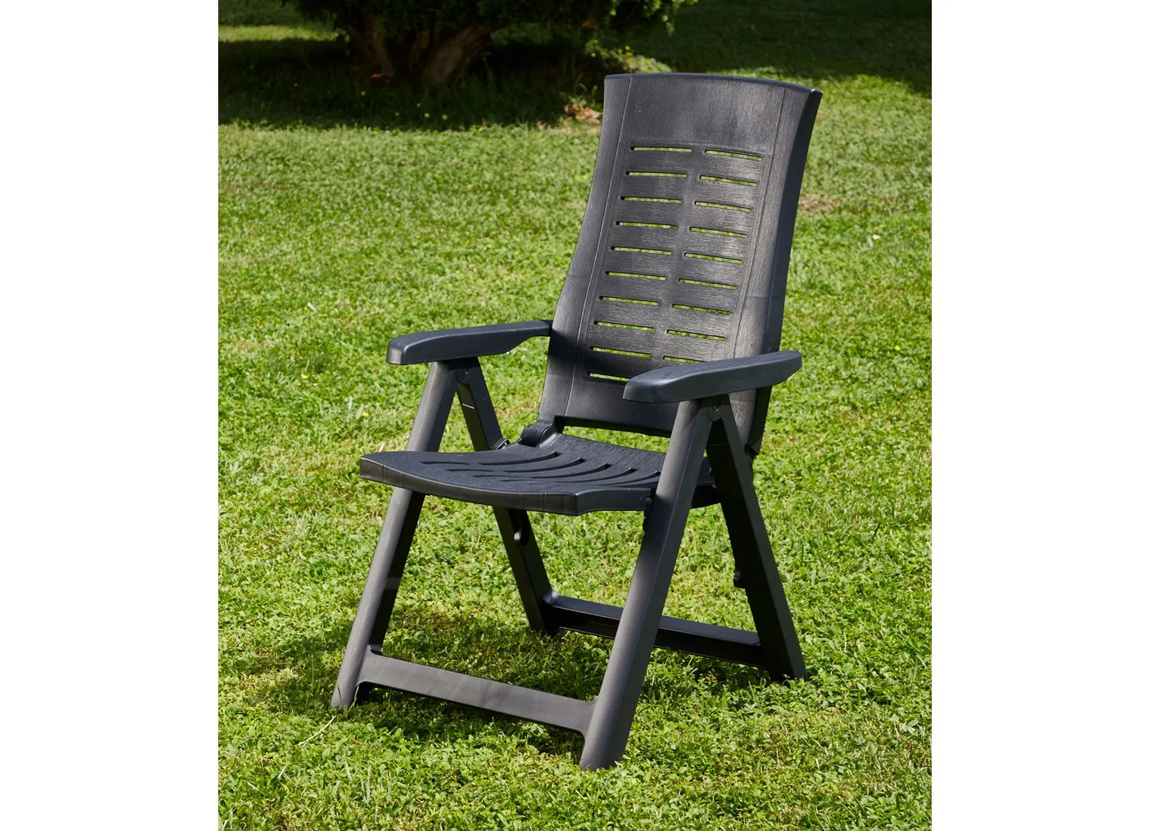 Klappsessel Silver in Holzoptik Anthrazit