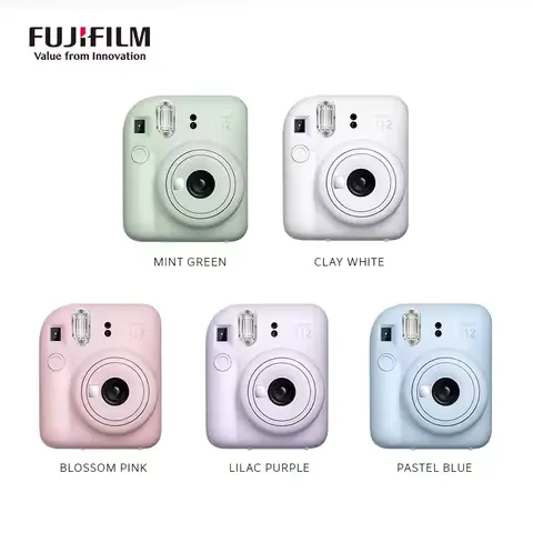 Genuine Fujifilm Instax Mini 12 Instant Camera With 20 Sheets Mini Film Paper Camera Shoulder Strap Bag Accessories Gift Suit