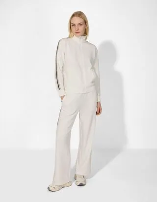 Pantaloni a palazzo - Strisce laterali - bianco