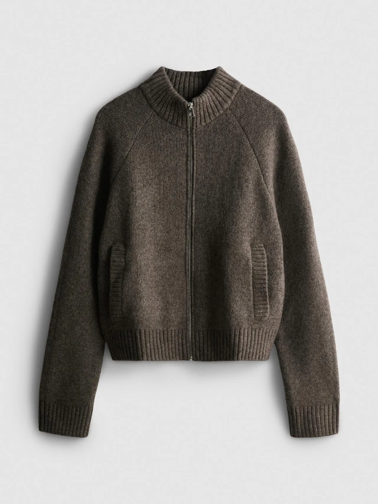 Maglione bomber lavorato a maglia con zip