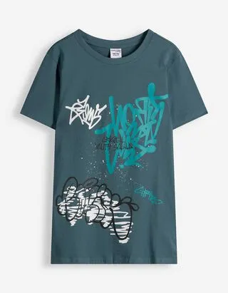 T-shirt - Stampa frontale - Verde scuro
