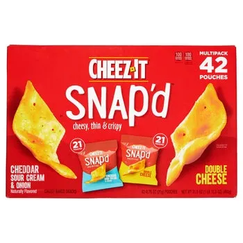 Cheez-It Snap'd Crackers, Variety Pack, .75 oz, 42-count