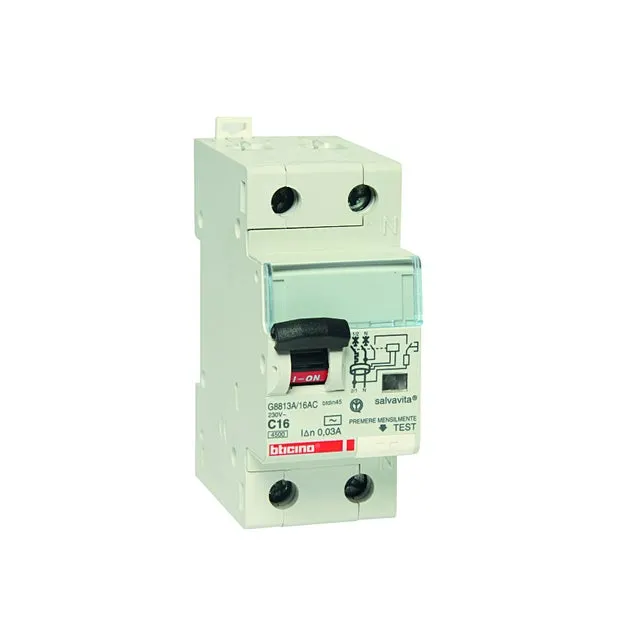 Interruttore magnetotermico BTICINO 1PP 16A 2M GC8813AC16