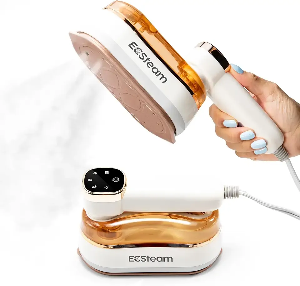 Garment Steamer for Clothes, 2-in-1 Portable Handheld Wrinkle Remover & Travel Steam Iron, 1200W Fast Heat-Up, Compact Foldable Design with 180ml Tank & Rotating Handle