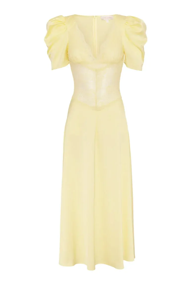 Francis Lace Midi Dress - Gul