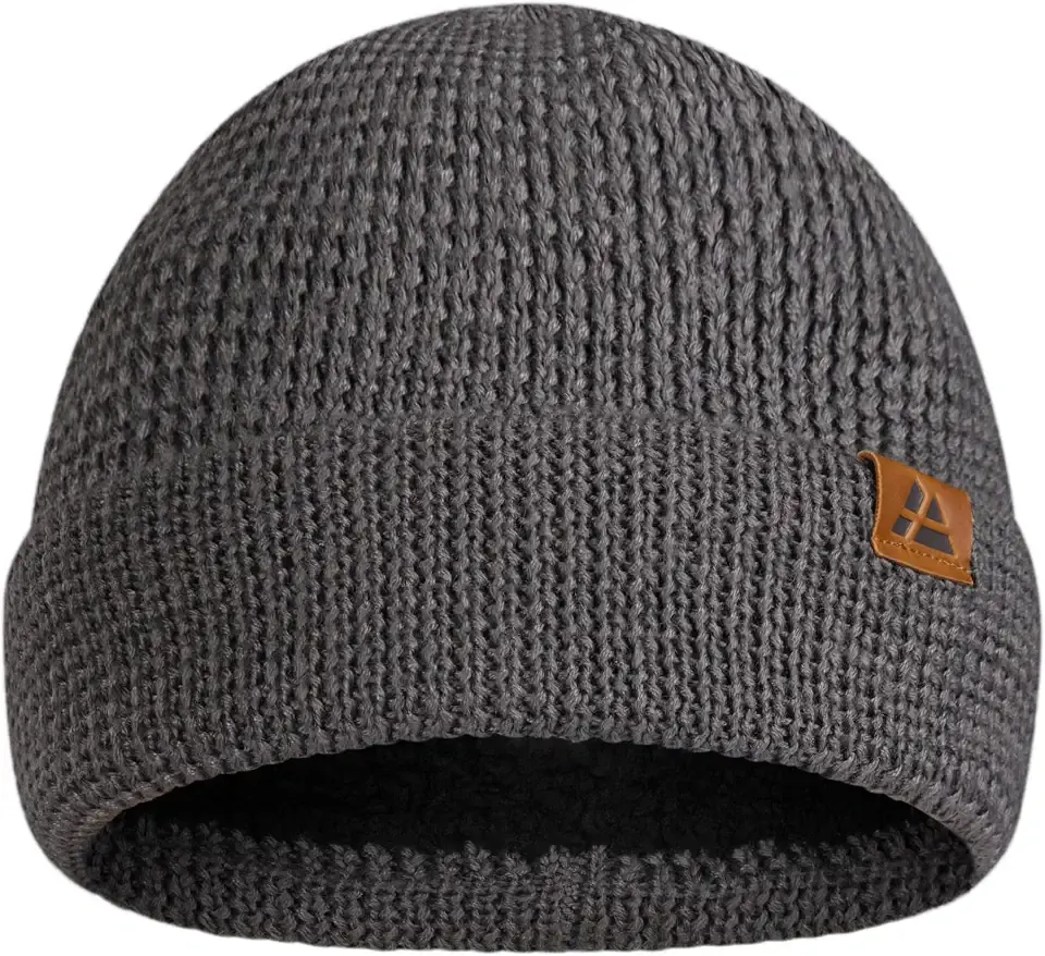 Merino Wool Beanie, Fleece Lined Winter Hat, Unisex
