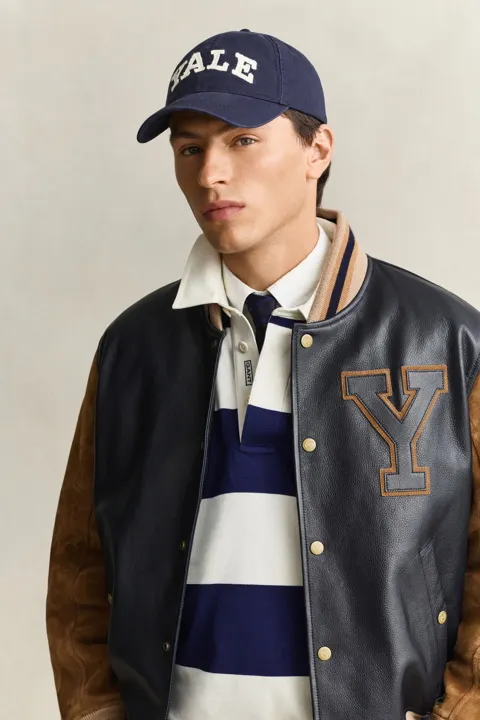 Gant x Yale vasket caps i bomullstwill