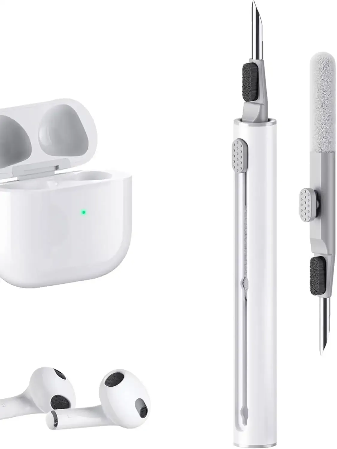 Cleaning Kits for Airpods Pro 1 2 3 Multi-Function Cleaner Pen Soft Brush for Bluetooth Earphones Case Cleaning Tools for iPhone 16 15 Pro Max Lego Camera Lens (White).