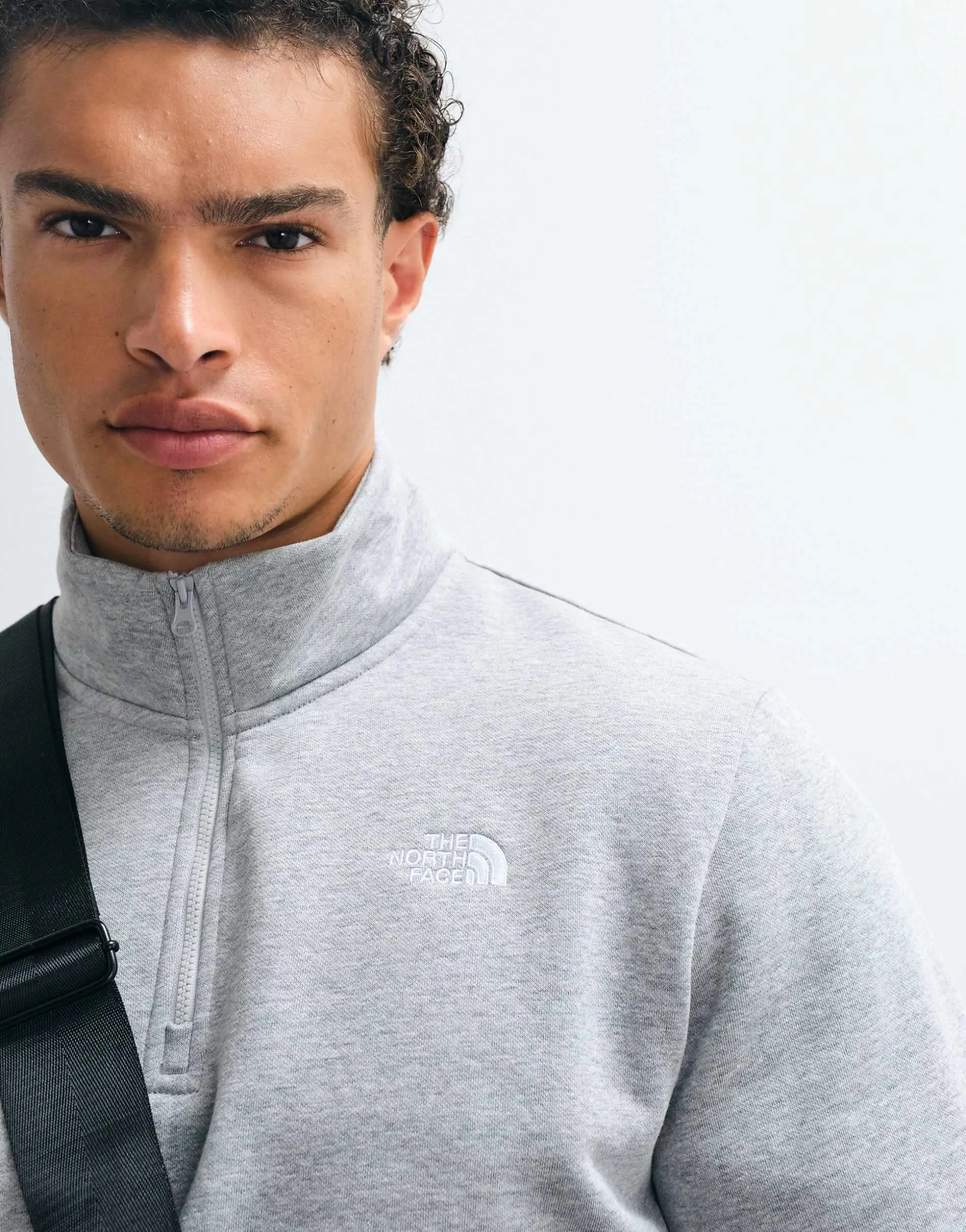 The North Face Simple Dome 1/4 zip top in grey heather
