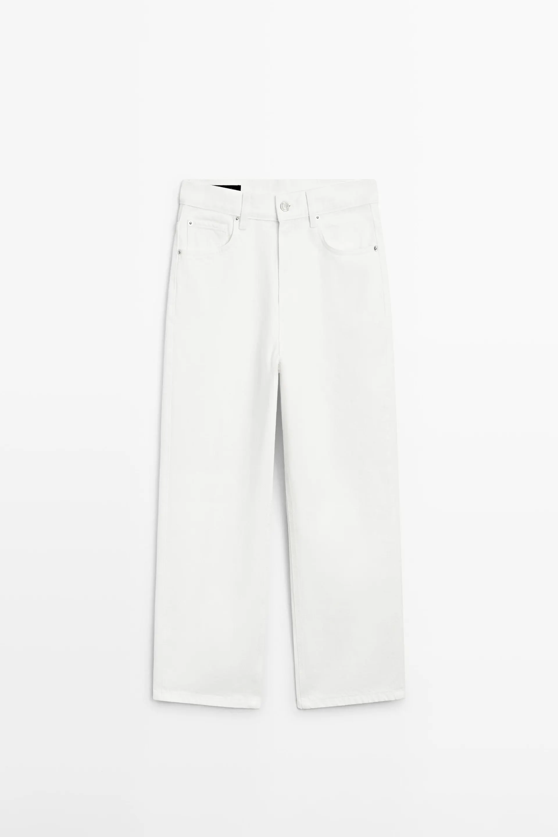 Zkrácené džíny wide-leg se středně vysokým pasem