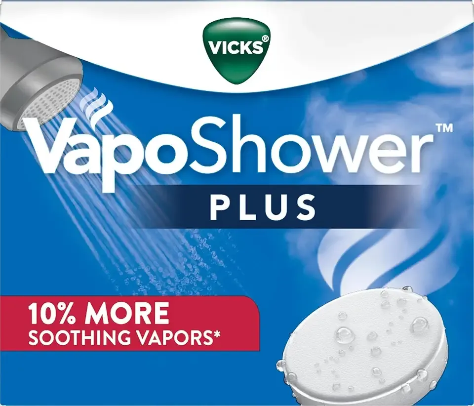 Vicks, VapoShower Plus, Shower Steamers, Eucalyptus Shower Steamer & Menthol Scent, Clean Dissolving Vapor Shower Tablets, Aromatherapy Shower Steamer & Shower Bombs, 12 count