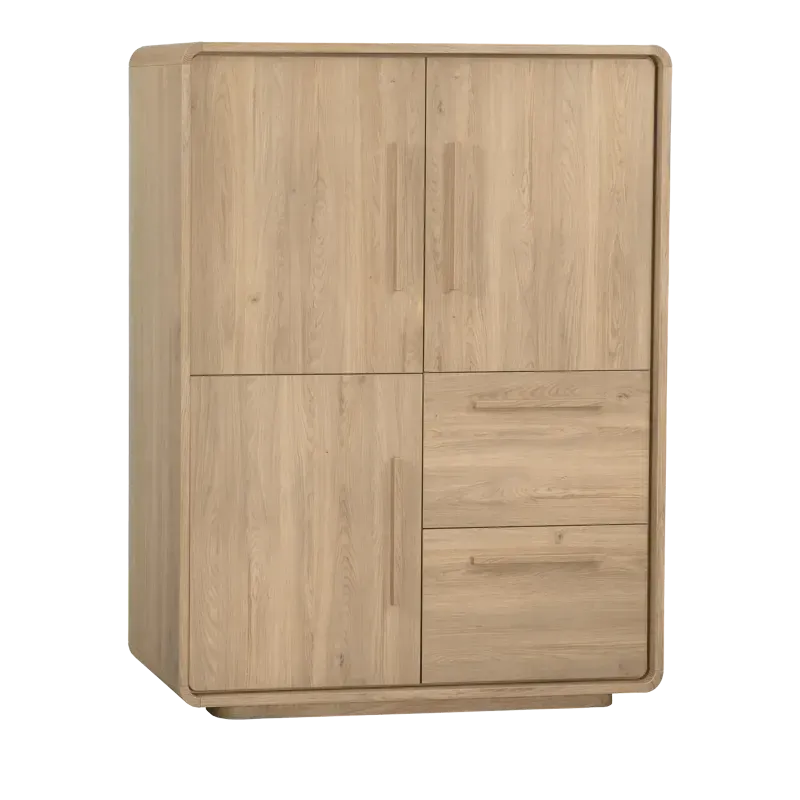 Wandkast Serenata - 120 cm - Lamulux Old Oak - 3 deuren, 2 laden