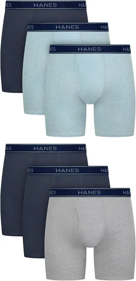 Men's Underwear Boxer Briefs Pack, Cool & Breathable Cotton Moisture-wicking Underwear for Men, No Ride Up