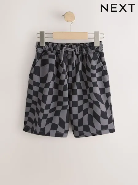 Black Check Regular Fit Basic Shorts (3-16yrs)