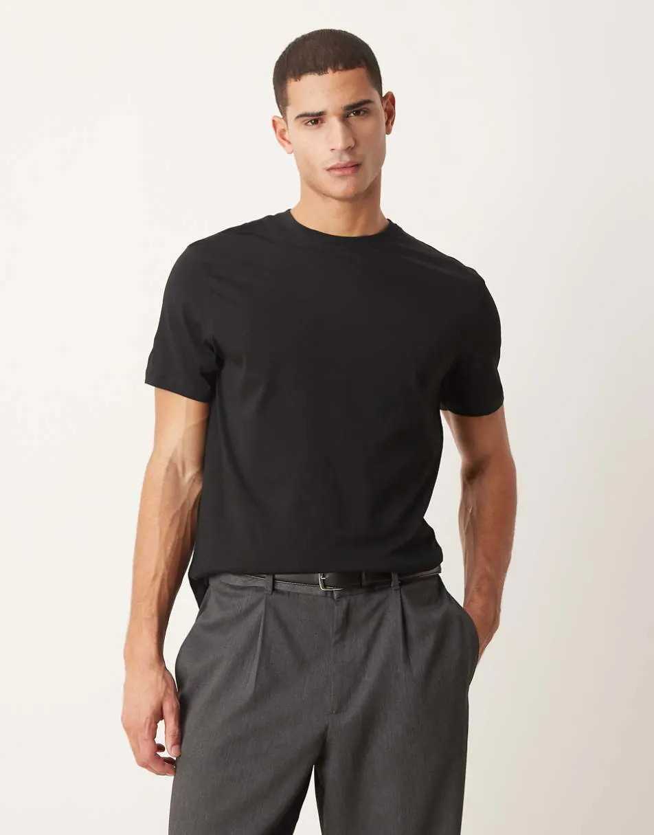 ASOS DESIGN Premium SUPIMA® Cotton crew neck t-shirt in black