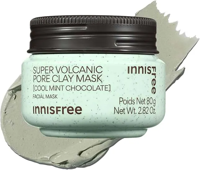 Innisfree Super Volcanic Clay Masks - Pore & Sebum Clay Mask for Oily Skin, Dual Mask for Normal to Dry Skin, Available in Limited Edition & Gift Sets