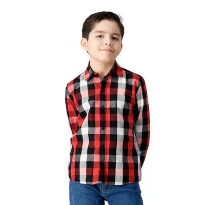 Camisa Hummo Kids Niño Diseño de Cuadros Cierre de botones