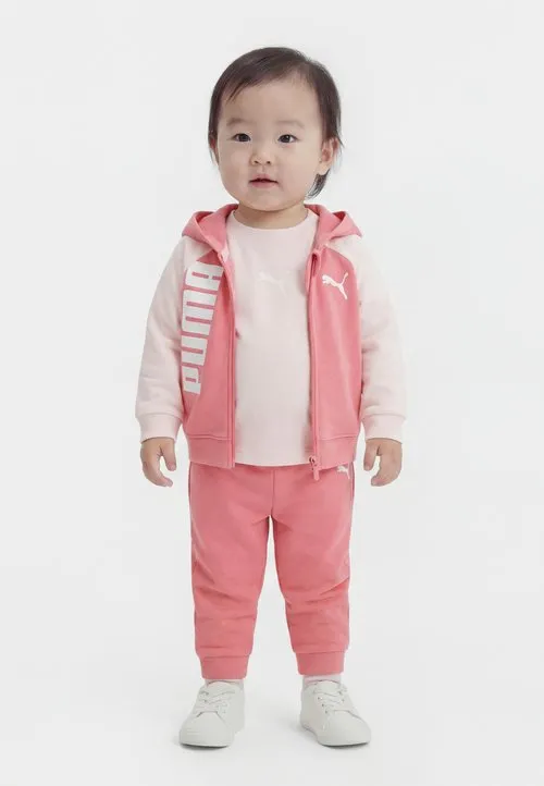 MINICATS TEE HOODED AND PANTS UNISEX SET - T-shirts - wild pink